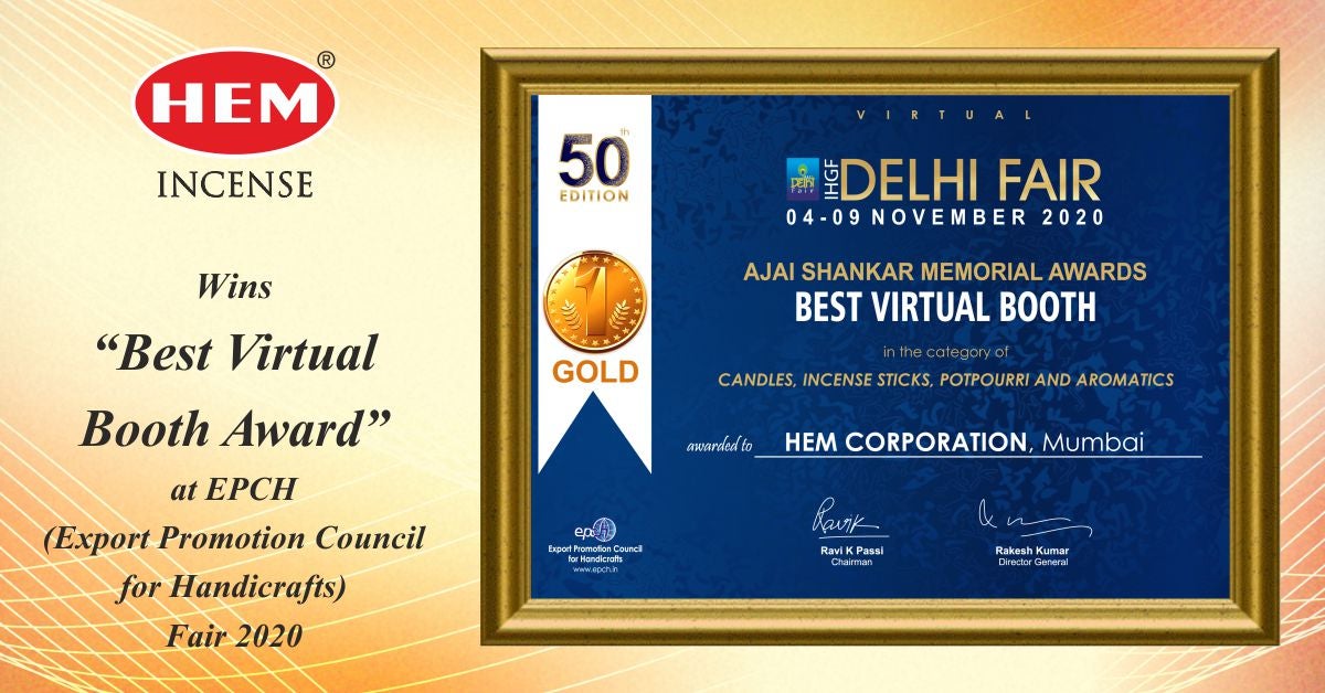 HEM INCENSE wins “Best Virtual Booth” award at 50th Edition of IGHF fair